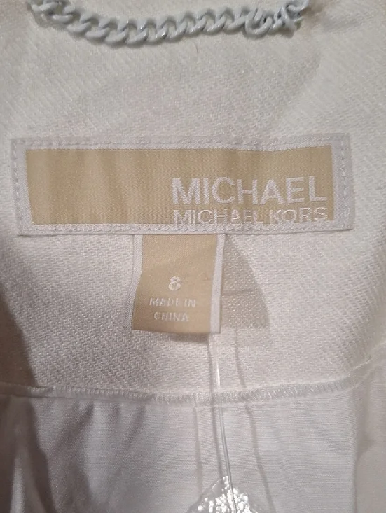 Michael Kors Cotton Blend Twill Blazer White 8 NWT - Picture 3 of 7